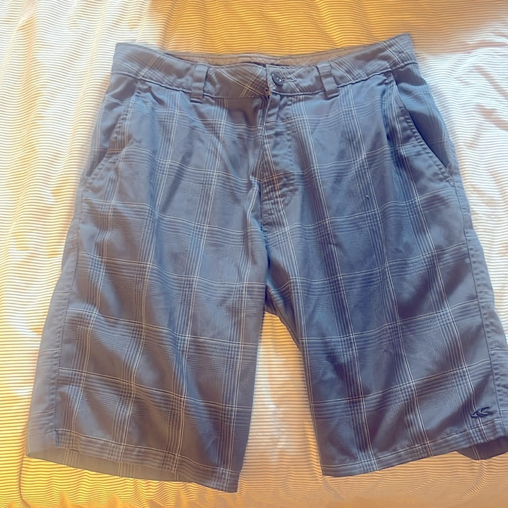 O'Neil Mens Plaid Grey Shorts